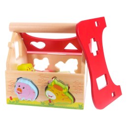 DREWNIANY DOMEK, FARMA SORTER Z KLOCKAMI ECOTOYS