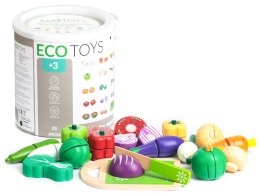 DREWNIANE WARZYWA DO KROJENIA DLA DZIECI - 20SZT ECOTOYS