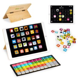 DREWNIANY TABLET EDUKACYJNY TABLICA MAGNETYCZNA KREDOWA ECOTOYS