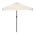 Prostokątny duży parasol ogrodowy skośny łamany z korbą beżowy 200x140 cm MultiGarden