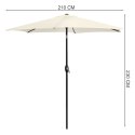 Składany parasol ogrodowy balkonowy regulowany 210 cm beżowy